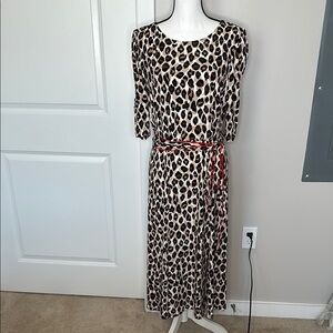 Eliza J Cheetah Print Midi Sheath Dress